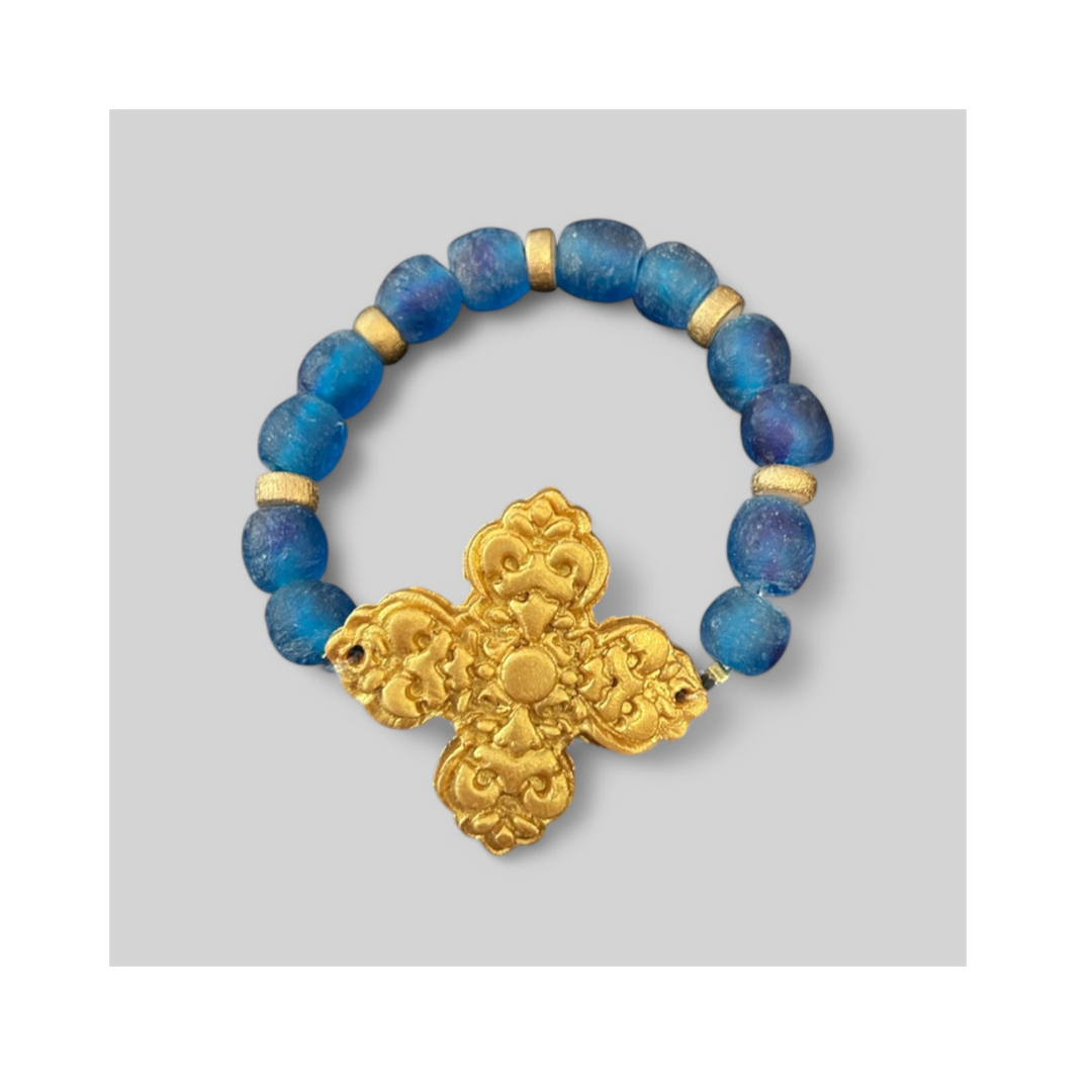 Blue Glass with Andrea Bracelet