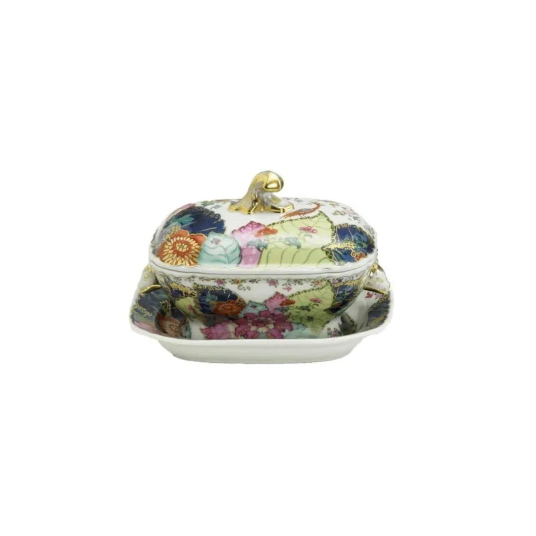 Mottahedeh Tobacco Leaf Small Tureen and Stand (12 oz)