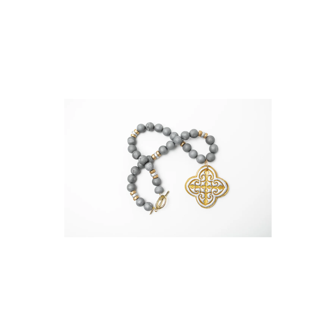 Silver Druzy with Tracy Cross