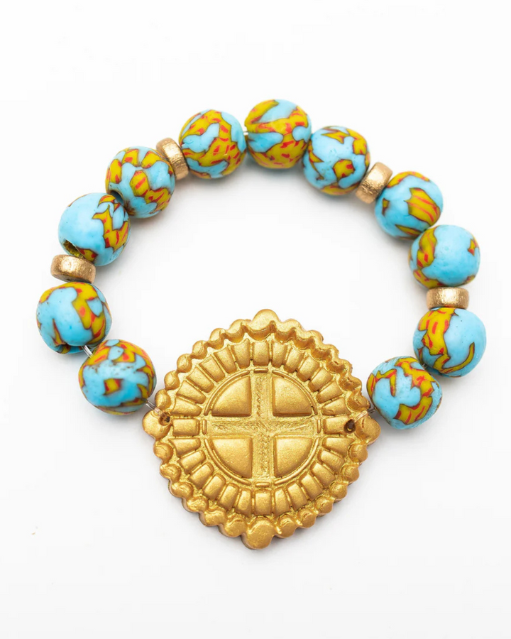 Blue and Yellow African Glass with Annette Cross