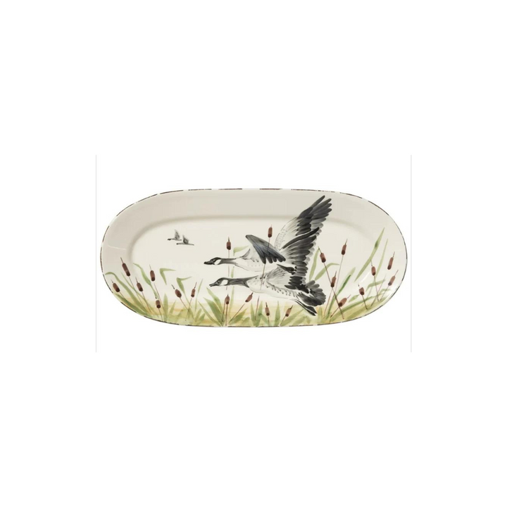 Vietri Wildlife Geese Small Oval Platter