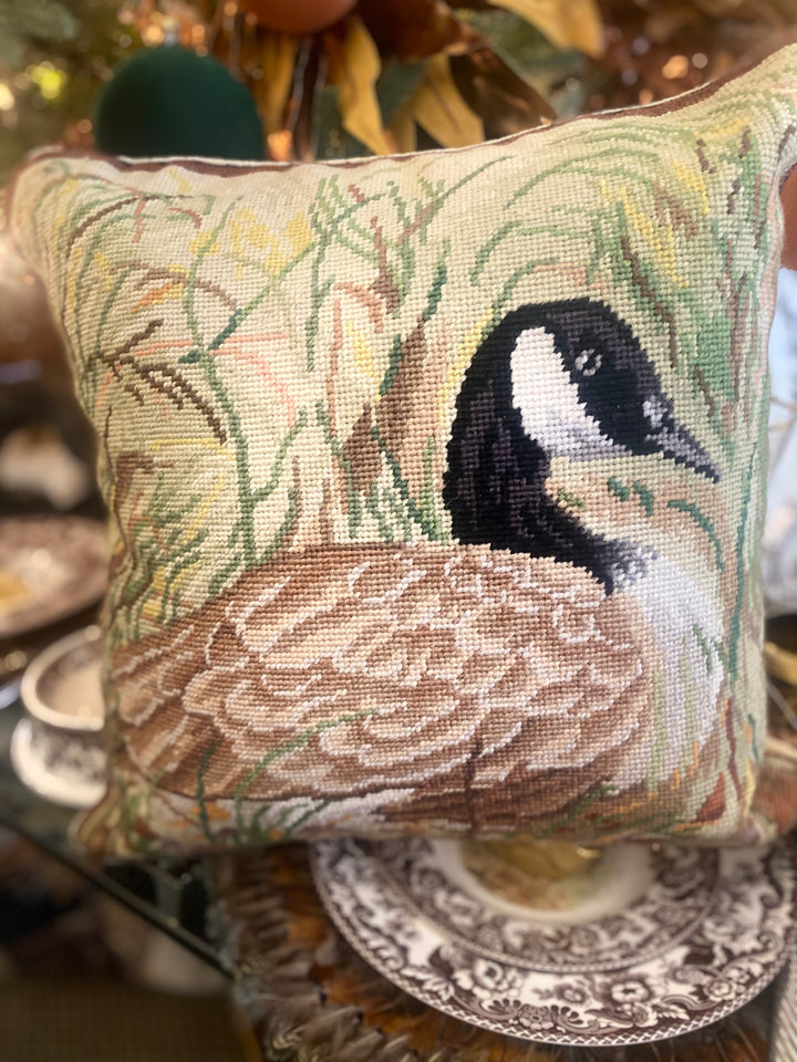 Mallard Needlepoint Pillow