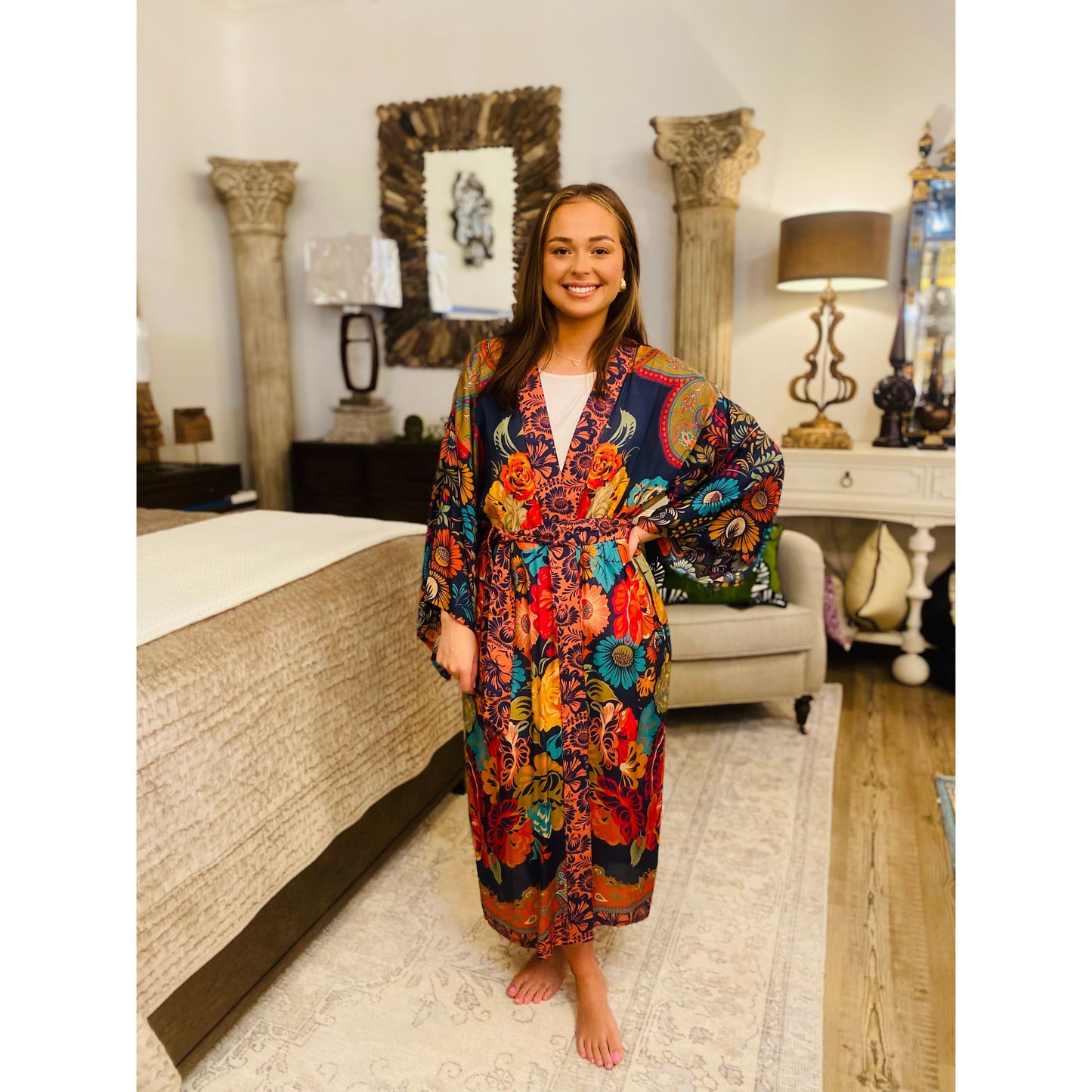 Kimono Robe Vintage Floral