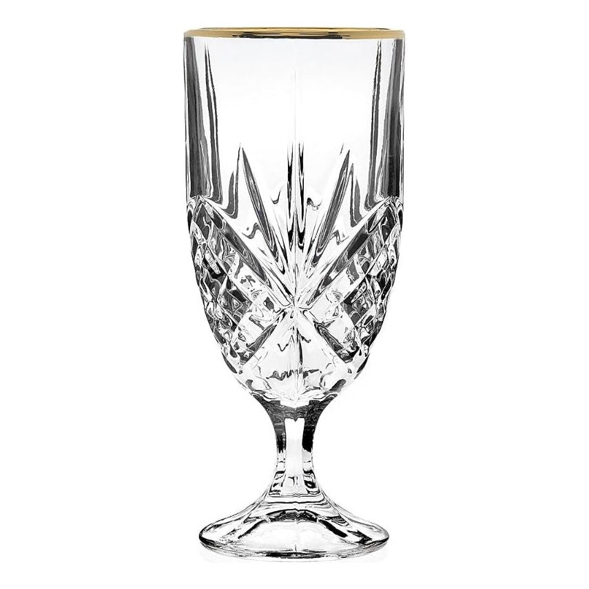 Crystal Iced Tea Glass with Gold Rim (Set of 4)