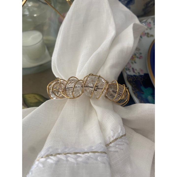 Crystal Bauble Gold Napkin Ring (Set of 4)