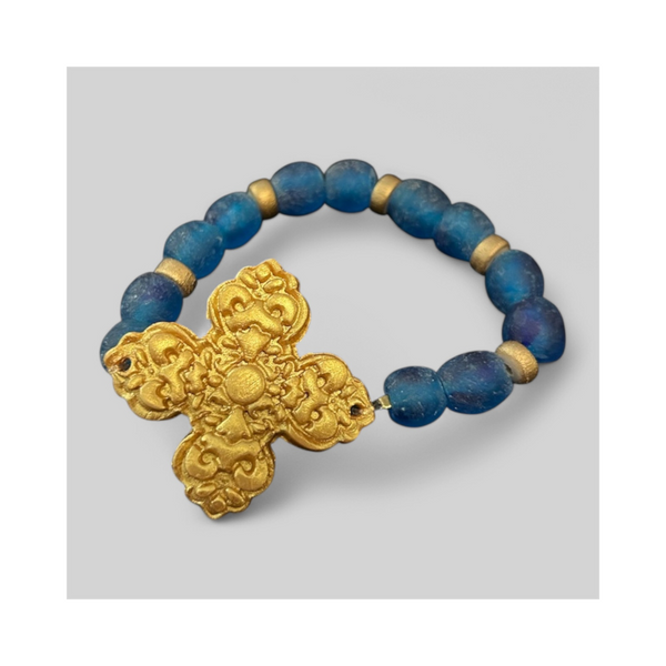 Blue Glass with Andrea Bracelet