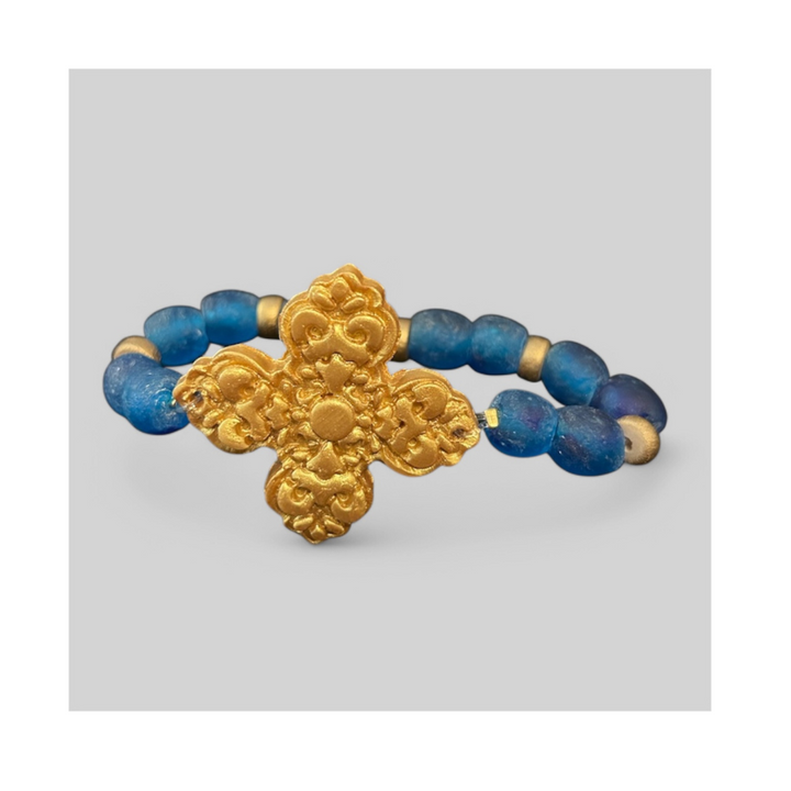 Blue Glass with Andrea Bracelet