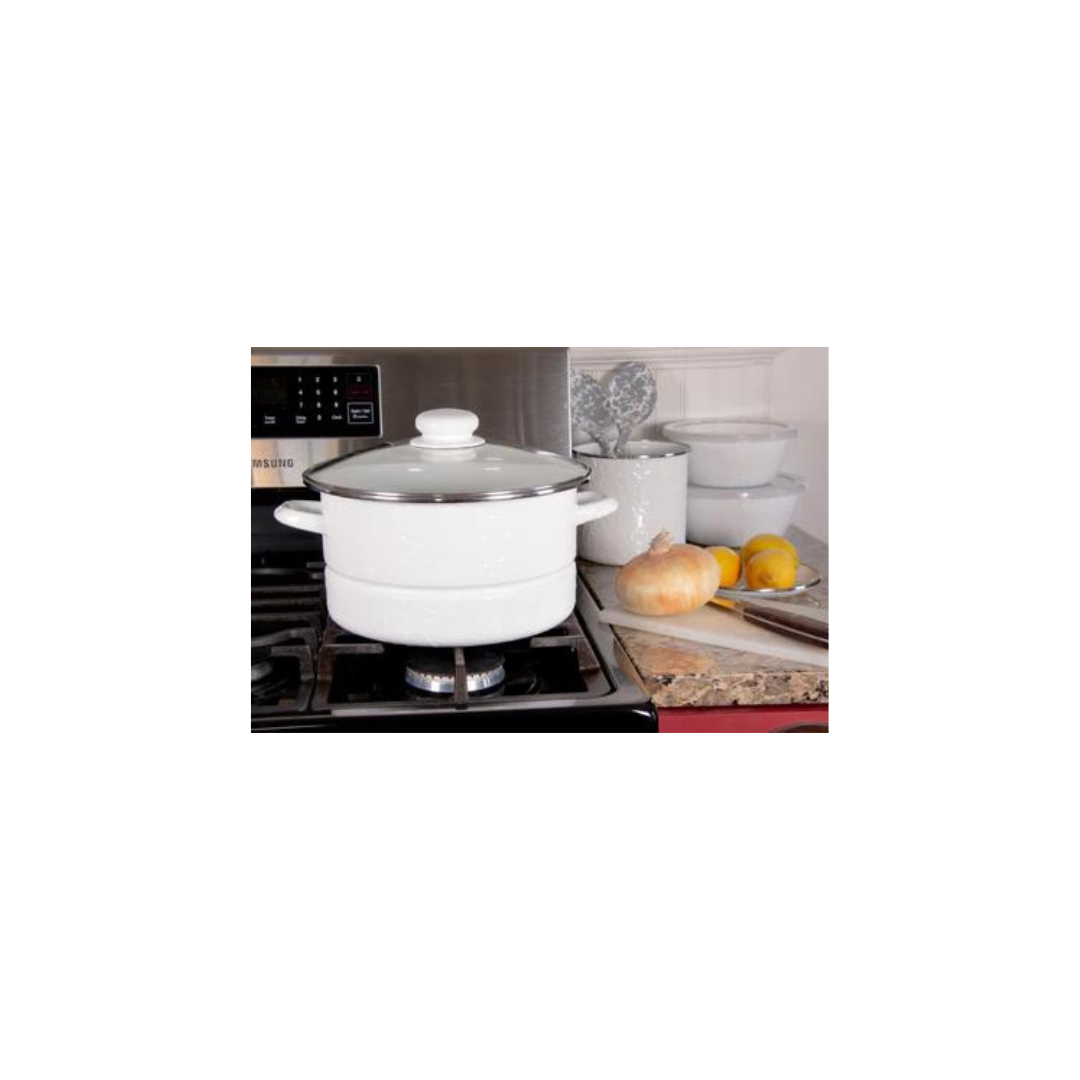 Golden Rabbit White 6 QT Stock Pot