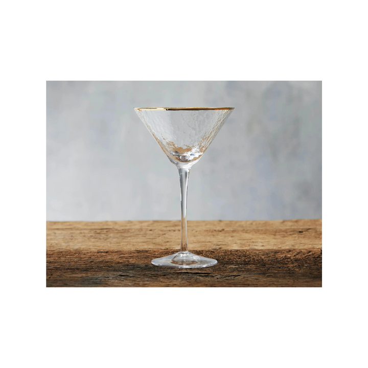 Triangular Martini Glass w/ Gold Rim