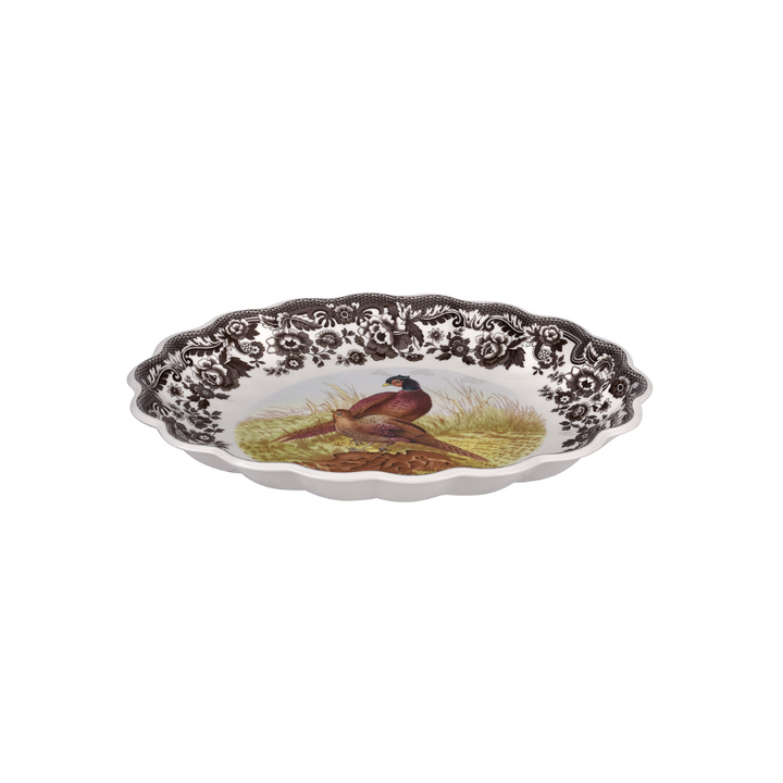 Pheasant Oval Fluted Dish