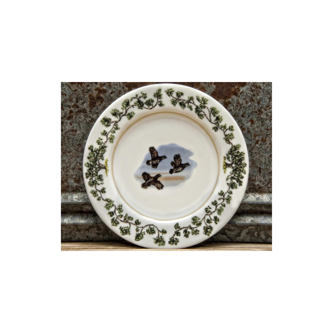 Flushing Covey of Quail Salad Plate