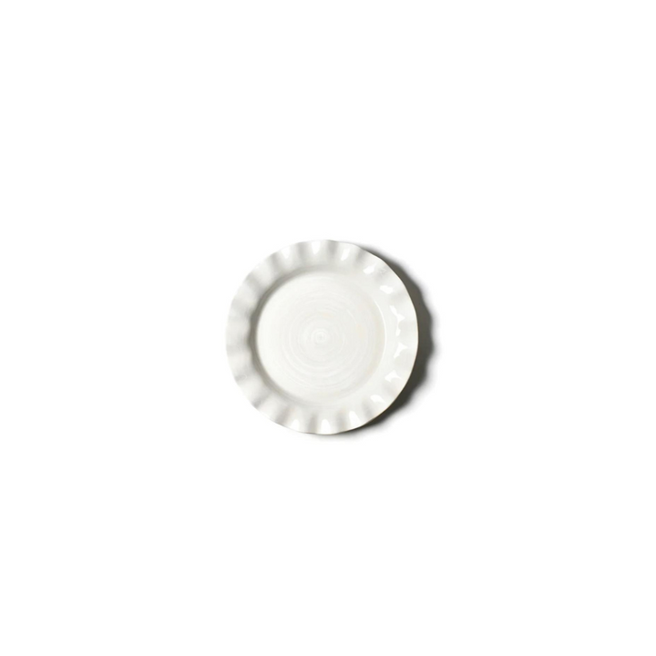 Coton Colors Signature White Ruffle Round Platter/Charger