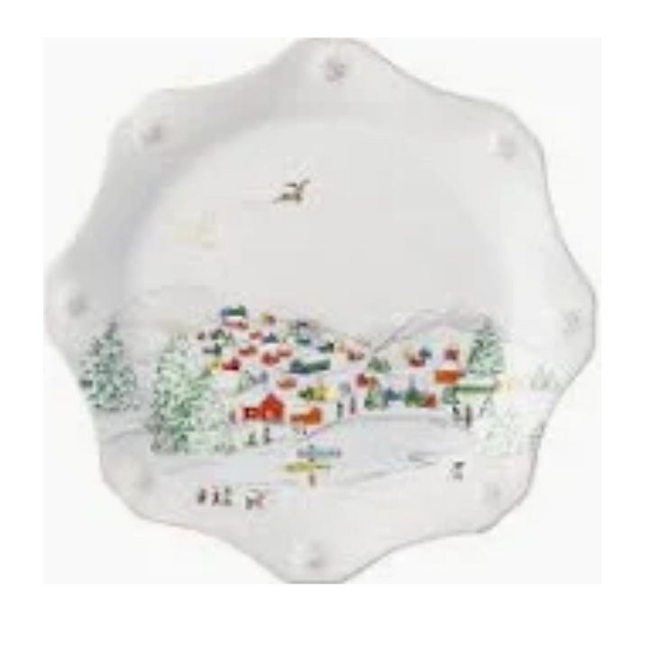 Berry and Thread North Pole Scalloped Salad/Dessert Plate