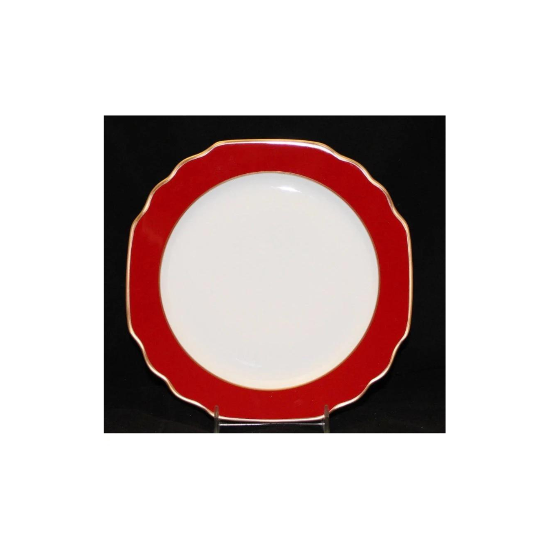 Pickard Ultra White Georgian Red/Gold Salad Plate