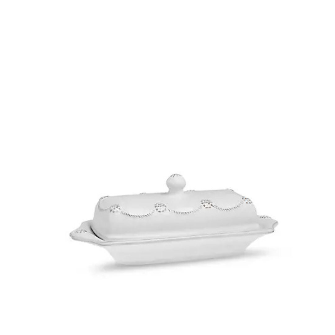 Berry and Thread Whitewash Butter Dish