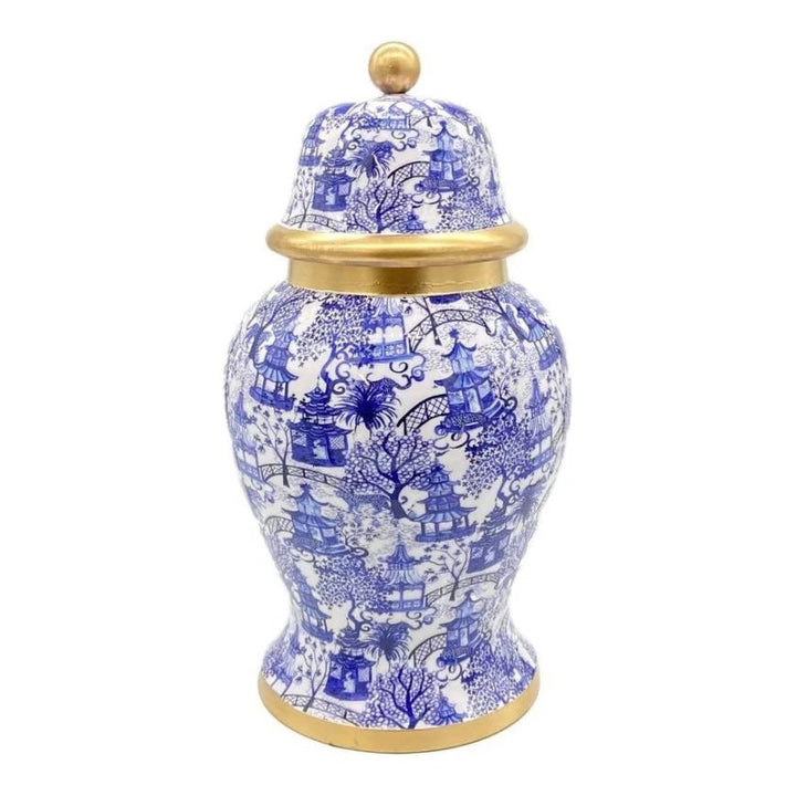 Garden Party Blue and White Ginger Jar