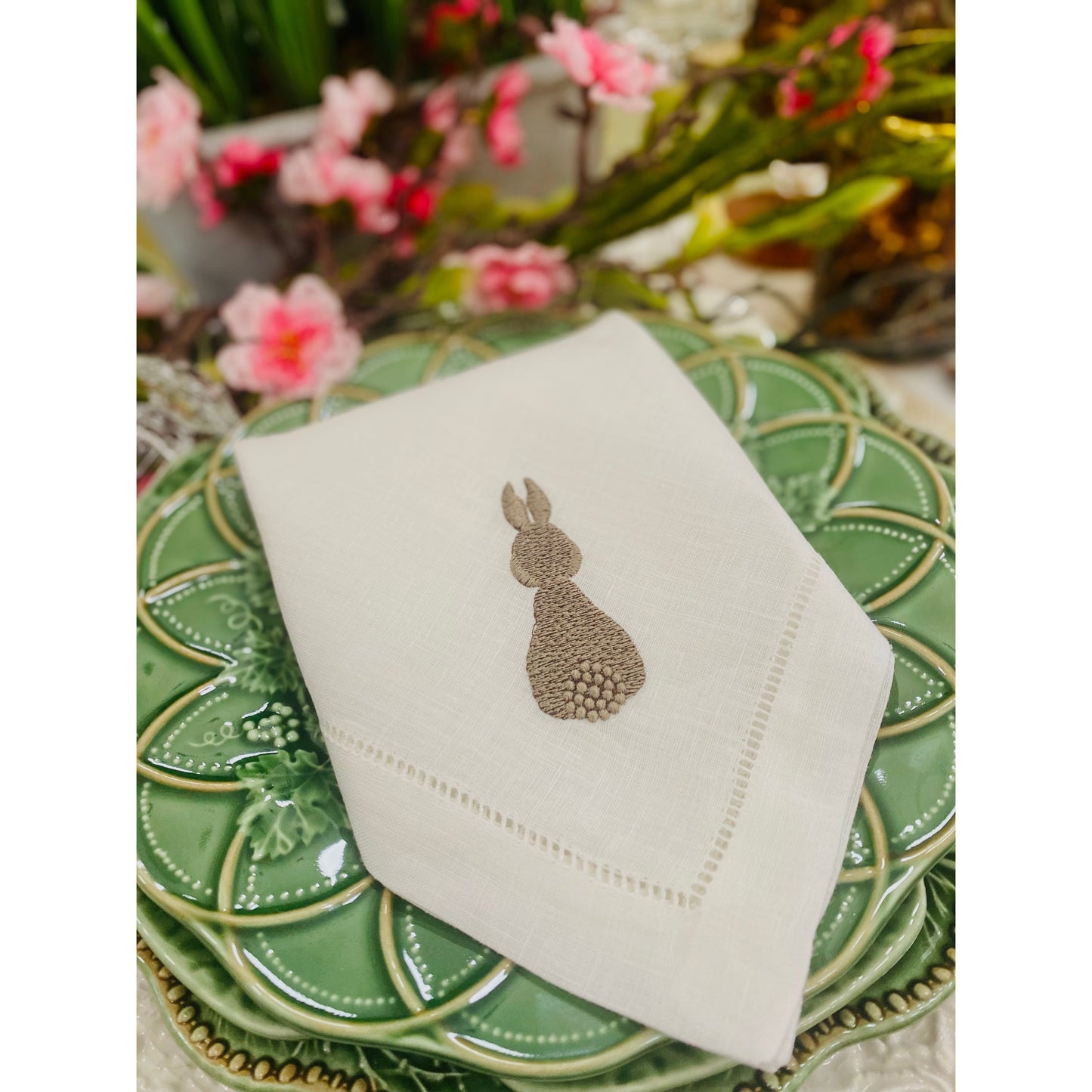 Custom Embroidered Bunny Napkin